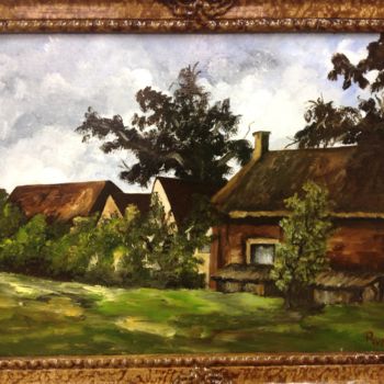 Pintura intitulada "Dutch village on au…" por Rodica Van Nieuwenhuize, Obras de arte originais, Óleo