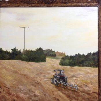 Painting titled "Autumn plowing." by Rodica Van Nieuwenhuize, Original Artwork, Oil
