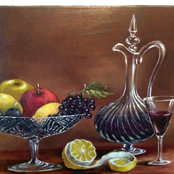 Painting titled "Still life with  fr…" by Rodica Van Nieuwenhuize, Original Artwork, Oil