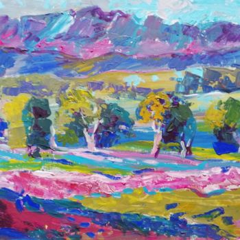 Painting titled "Australische Landsc…" by Rodica, Original Artwork, Acrylic