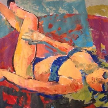 Painting titled "Model painting" by Rodica, Original Artwork, Acrylic
