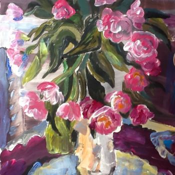 Painting titled "Tulip flowers" by Rodica, Original Artwork, Acrylic