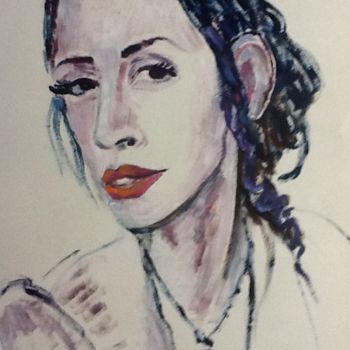 Painting titled "Lady portrait" by Rodica, Original Artwork, Oil