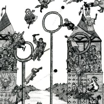 Σχέδιο με τίτλο "Quidditch" από Никита Родин, Αυθεντικά έργα τέχνης, Γέλη στυλό