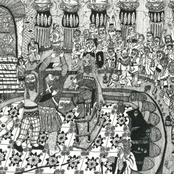 Σχέδιο με τίτλο "Vikings assure Sena…" από Никита Родин, Αυθεντικά έργα τέχνης, Γέλη στυλό
