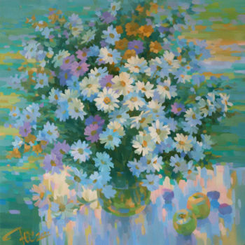 Peinture intitulée "Bouquet from the he…" par Yuriy Sidorenko, Œuvre d'art originale, Acrylique Monté sur Châssis en bois