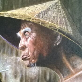 Painting titled "Vietnamita.jpg" by Rodolfo Rivera, Original Artwork, Oil