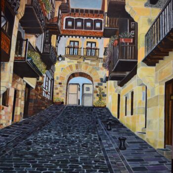 Painting titled "Hondarribia, España" by Rodolfo Rivera, Original Artwork, Oil