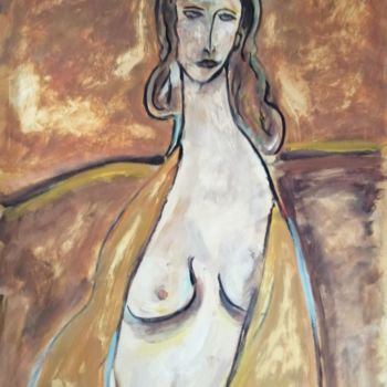 Painting titled "La madone" by Rodolphe Lavayssiere, Original Artwork, Oil