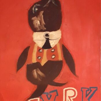 Картина под названием "le phoque" - Rodolphe Quinet, Подлинное произведение искусства, Масло Установлен на Деревянная рама д…