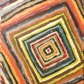 Painting titled "pyramidale" by Rodolphe Quinet, Original Artwork, Oil Mounted on Wood Stretcher frame