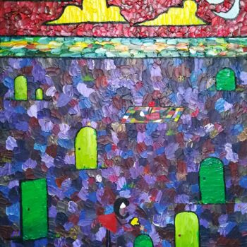 Peinture intitulée "Doors in the garden" par Rod, Œuvre d'art originale, Huile