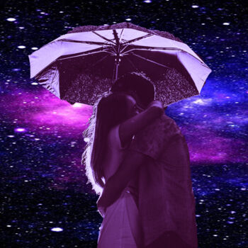 Digital Arts titled "Intergalactic Love" by Rodrigo Sousa, Original Artwork, Collages