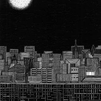 「cidade-10」というタイトルの絵画 Rodrigo Ferrarioによって, オリジナルのアートワーク