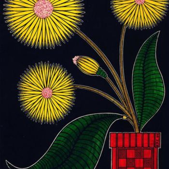 Pintura intitulada "Flores Amarelas" por Rodrigo Ferrario, Obras de arte originais