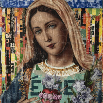 Collages getiteld "MARIE" door Rodrigue Grego, Origineel Kunstwerk, Collages