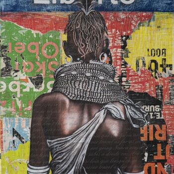 Collages getiteld "MASAI" door Rodrigue Grego, Origineel Kunstwerk, Collages