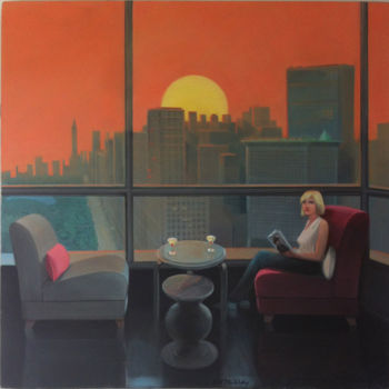 Malarstwo zatytułowany „coucher-de-soleil-a…” autorstwa Rod Stribley, Oryginalna praca, Akryl