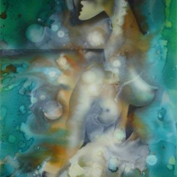 Painting titled "le bain" by Rodykop, Original Artwork, Oil