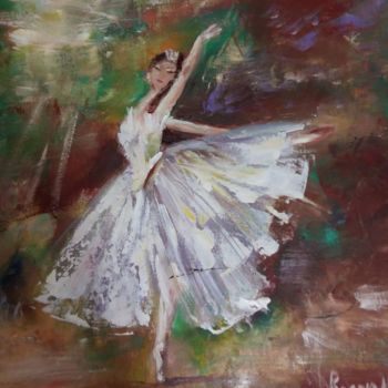 Painting titled "Балерина Ballerine" by Karina Roenko, Original Artwork, Oil