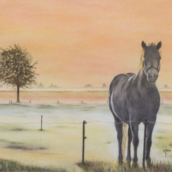 Schilderij getiteld "Felix" door Ronald Firla, Origineel Kunstwerk, Conté