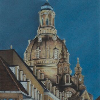 Painting titled "Lasst ein Licht ers…" by Ronald Firla, Original Artwork, Conté