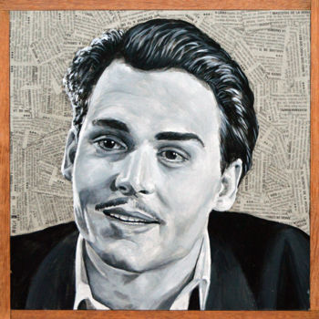 Painting titled "ED.WOOD" by Roge Fdez, Original Artwork, Acrylic Mounted on Wood Panel