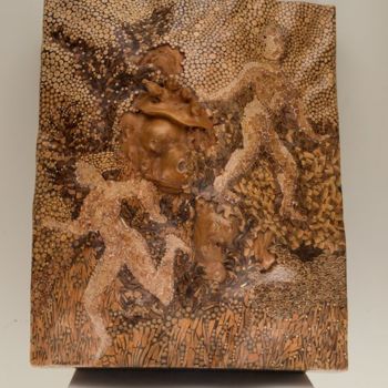 Sculpture titled "Violence" by Roger Aubert, Original Artwork, Wood