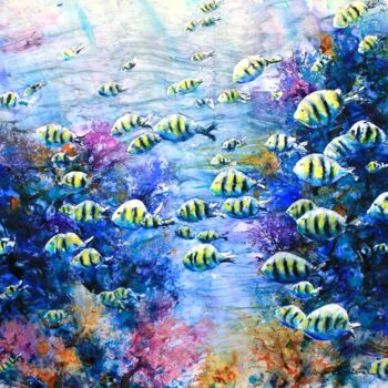 Peinture intitulée "poisson bagnard" par Roger Boubenec, Œuvre d'art originale, Aquarelle