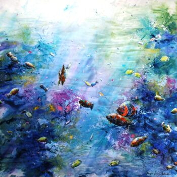 Peinture intitulée "Le corps des poisso…" par Roger Boubenec, Œuvre d'art originale, Aquarelle