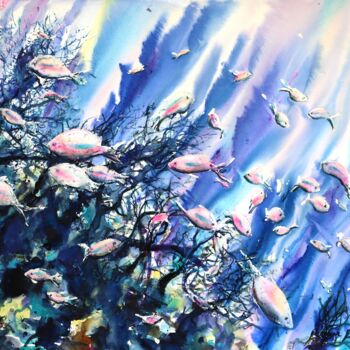 Peinture intitulée "On se demande où so…" par Roger Boubenec, Œuvre d'art originale, Aquarelle
