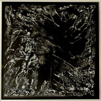 Painting titled "argent-sur-noir  65…" by Cazo, Original Artwork, Acrylic