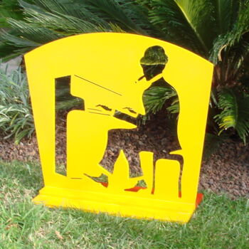 Sculpture intitulée "Le pianiste façon F…" par Roger Drouin, Œuvre d'art originale, Métaux