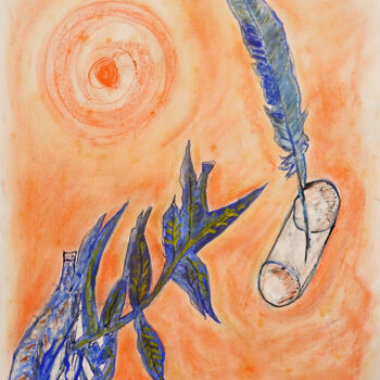 Rysunek zatytułowany „abstraction poétique” autorstwa Roger Ernest Jankow, Oryginalna praca, Tempera