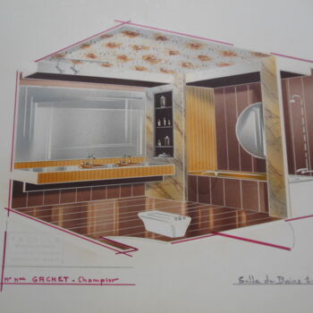 Design intitulée "Salle de Bains 1" par Roger Fayolle, Œuvre d'art originale, Meuble