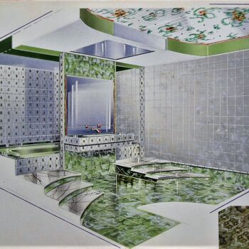 Artisanat intitulée "Salle de Bains 2." par Roger Fayolle, Œuvre d'art originale