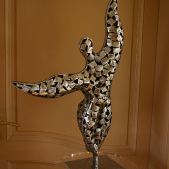 Sculpture intitulée "Funambule" par Roger Garcie, Œuvre d'art originale, Métaux