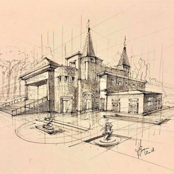 Desenho intitulada "Nowhere place" por Roger Harb, Obras de arte originais, Tinta