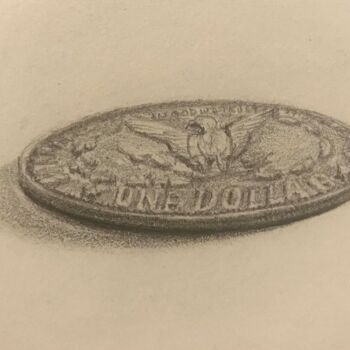 Drawing titled "Il dollaro" by Roger Harb, Original Artwork, Pencil