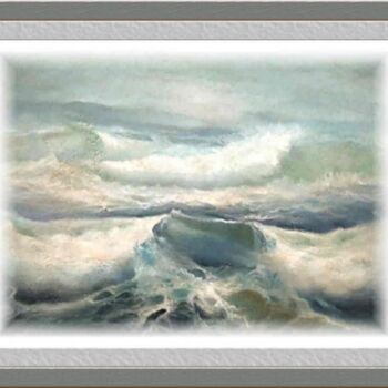 Pintura intitulada "luce nel mare mosso" por Roger Harb, Obras de arte originais