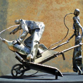Sculpture titled "Sur le retour du Mâ…" by Roger Peulvey, Original Artwork, Metals