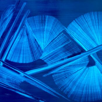 Peinture intitulée "Blue space" par Roger Birbaum, Œuvre d'art originale, Huile Monté sur Châssis en bois