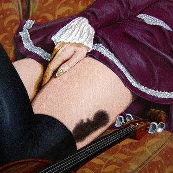 Painting titled "MUSIC STUDENT" by Roger Licot, Original Artwork, Oil