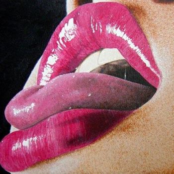 绘画 标题为“Lips lll” 由Roger Licot, 原创艺术品, 油