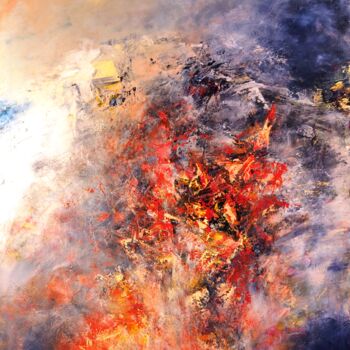 Peinture intitulée "fire" par Roger Perrier, Œuvre d'art originale, Acrylique