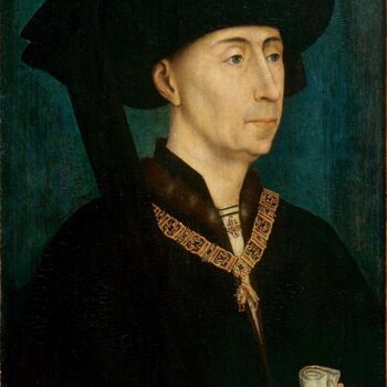 Pintura intitulada "Portrait de Philipp…" por Rogier Van Der Weyden, Obras de arte originais, Óleo