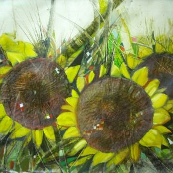 Schilderij getiteld "Sunflowers" door Sekul.Art, Origineel Kunstwerk, Olie