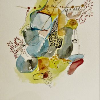 Painting titled "Aquarelle les rêves…" by Marierf, Original Artwork, Watercolor