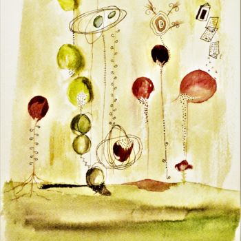 Painting titled "imagination 2" by Marierf, Original Artwork, Ink