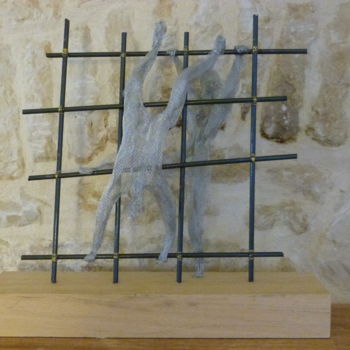 Sculpture titled "Sculpture toile mét…" by Marierf, Original Artwork, Metals